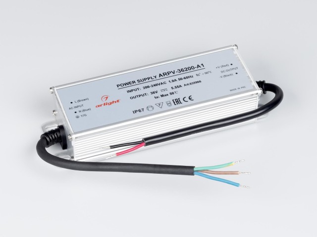 Блок питания ARPV-36200-A1 (36V, 5.55A, 200W) (Arlight, IP67 Металл, 3 года) фото:5