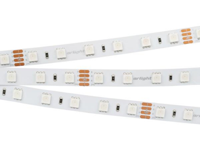 Лента RT 2-5000 24V RGB 2x (5060, 300 LED, LUX) (Arlight, 14.4 Вт/м, IP20) фото:4