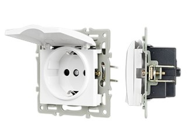 Механизм розетки влагозащищённый SCT-MCP-PL-WH (250V, 16A) (Arlight, -) фото:3