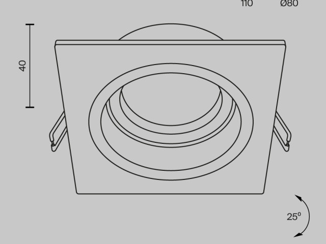 Встраиваемый светильник Technical DL026-2-01B фото:3
