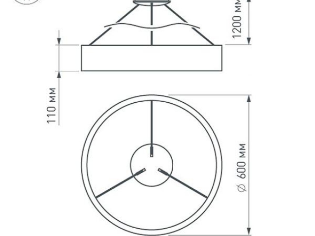 Светильник SP-TOR-RING-HANG-R600-42W Warm3000 (BK, 120 deg) (Arlight, IP20 Металл, 3 года) фото:11