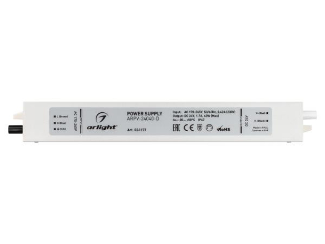 Блок питания ARPV-24040-D (24V, 1.7A, 40W) (Arlight, IP67 Металл, 3 года) фото:5