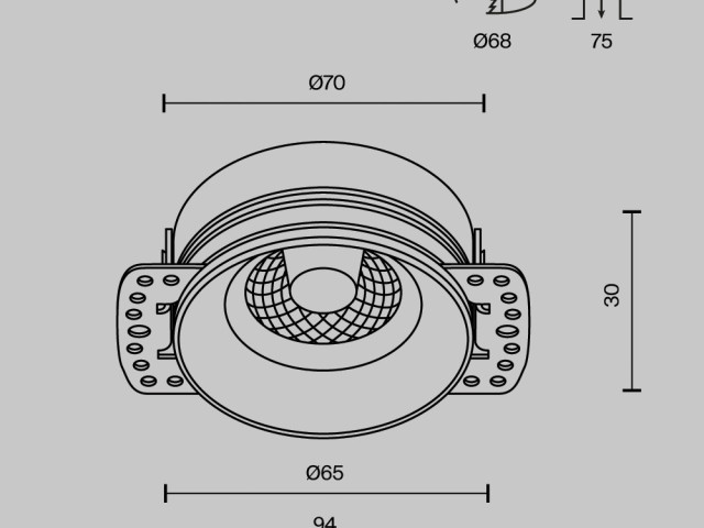 Встраиваемый светильник Technical DL101-GU10-TRS-W фото:1