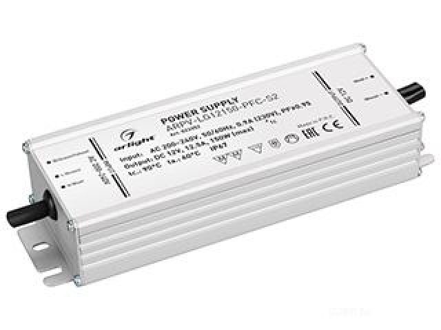 Блок питания ARPV-LG12150-PFC-S2 (12V, 12.5A, 150W) (Arlight, IP67 Металл, 5 лет) фото:2