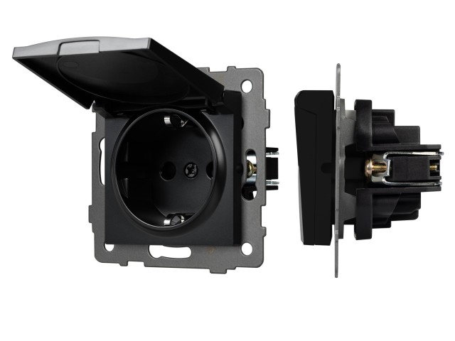 Механизм розетки влагозащищённый SCT-MCP-PL-BK-V (250V, 16A) (Arlight, -) фото:3