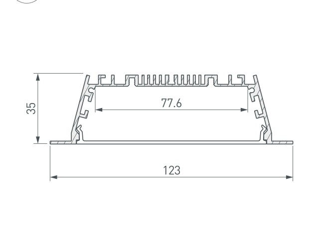 Профиль с экраном ARH-POWER-W120-F-2000 ANOD (Arlight, Алюминий) фото:12