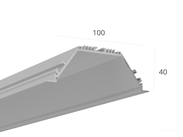 Профиль HOKASU 100/40 IN ral9003 (без экрана) — 2000мм фото:2