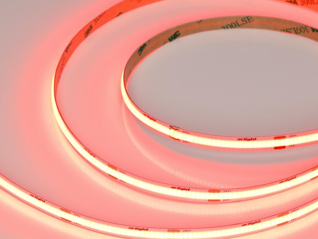 Лента COB-X480-8mm 24V Red (8 W/m, IP20, 5m) (Arlight, -) фото:4