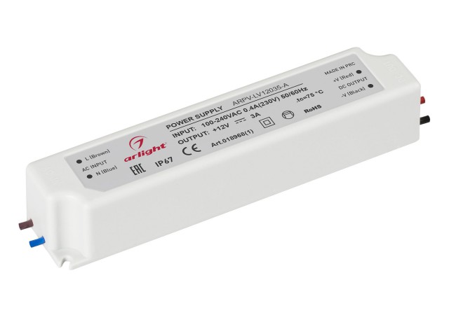Блок питания ARPV-LV12035-A (12V, 3.0A, 36W) (Arlight, IP67 Пластик, 3 года) фото:4