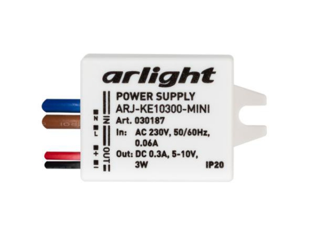 Блок питания ARJ-KE10300-MINI (3W, 300mA) (Arlight, IP20 Пластик, 5 лет) фото:6