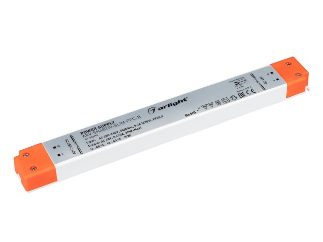 Блок питания ARV-SN48030-SLIM-PFC-B (48V, 0.63A, 30W) (Arlight, IP20 Пластик, 3 года) фото:2