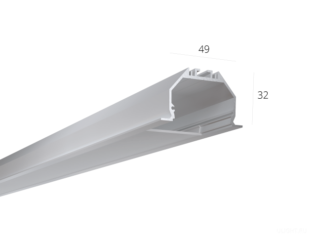 Алюминиевый LED профиль LINE 4932 IN ral9005 LT70 (с экраном) — 2000мм фото:3