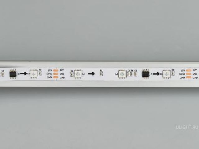 Лента SPI-5000-5060-30 12V Cx3 RGB (10mm, 7.2W/m, IP20) (Arlight, бегущий огонь) фото:16