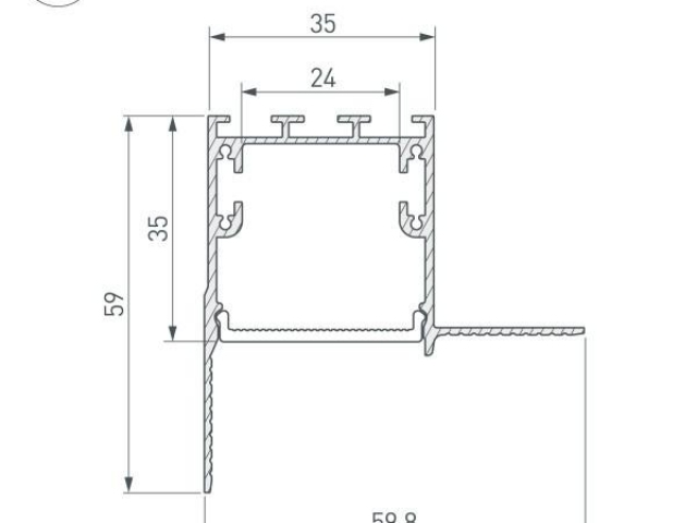 Профиль с экраном SL-LINIA32-FANTOM-EDGE-2500 ANOD+FROST (Arlight, Алюминий) фото:4