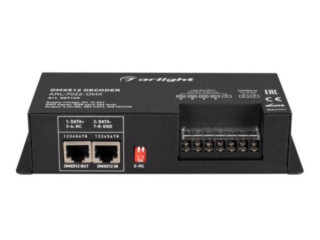 Декодер ARL-7022-DMX (12-24V, 4x8A, DMX512, XLR3) (Arlight, IP20 Металл, 3 года) фото:9