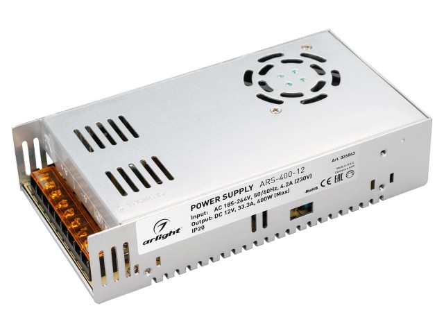 Блок питания ARS-400-12 (12V, 33.3A, 400W) (Arlight, IP20 Сетка, 2 года) фото:1
