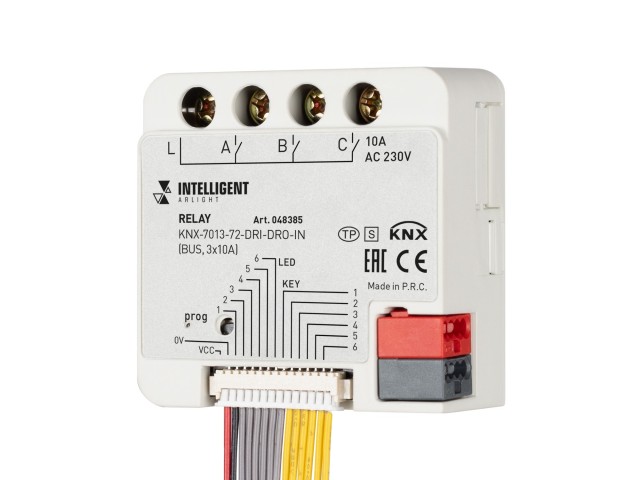 INTELLIGENT ARLIGHT Релейный модуль KNX-7013-72-DRI-DRO-IN (BUS, 3x10A) (IARL, IP20 Пластик, 2 года) фото:2