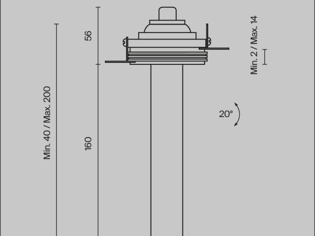Встраиваемый светильник Technical C140TRS-L200-7W3K-B фото:15
