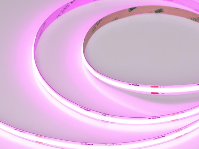 Лента COB-X480-8mm 24V Magenta (8 W/m, IP20, 5m) (Arlight, -) фото:4