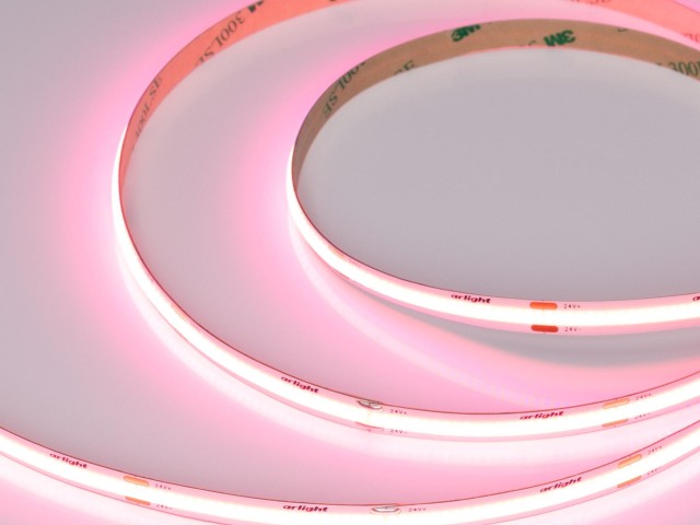 Лента COB-X480-8mm 24V Pink (8 W/m, IP20, 5m) (Arlight, -) фото:4