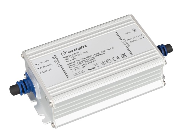 Блок питания ARPJ-LG-561700-PFC (50W, 25-56V, 0.6-1.7A) (Arlight, IP67 Металл, 5 лет) фото:1