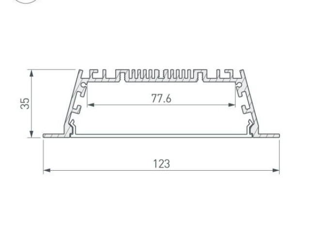 Профиль с экраном ARH-POWER-W120-F-2000 ANOD (Arlight, Алюминий) фото:1