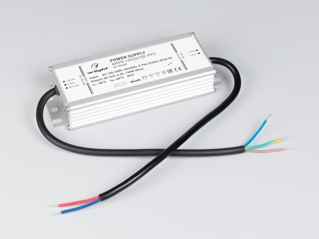 Блок питания ARPV-UH24150-PFC (24V, 6.3A, 150W) (Arlight, IP67 Металл, 7 лет) фото:1