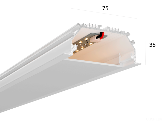 Линейный светильник HOKASU 75/35 IN (RAL9003/2500mm/LT70 — 3K/55W) фото:3