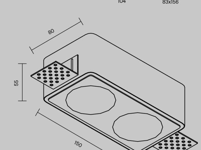 Встраиваемый светильник Technical DL123-GU10-02-W фото:2