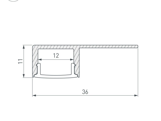 Профиль ARH-DECORE-S12-LINE-EDGE-2000 ANOD (Arlight, Алюминий) фото:4