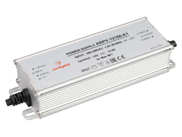 Блок питания ARPV-12150-A1 (12V, 12.5A, 150W) (Arlight, IP67 Металл, 3 года) фото:3