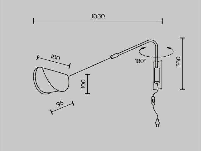 Настенный светильник (бра) Maytoni MOD126WL-01B1 фото:20