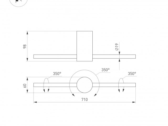 Светильник SP-PICASO-M-TURN-L700-12W Warm3000 (GD, 100 deg, 230V) (Arlight, IP20 Металл, 3 года) фото:7