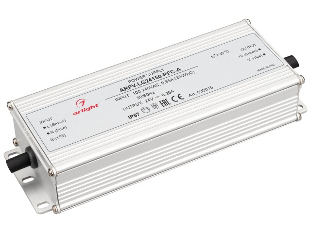 Блок питания ARPV-LG24150-PFC-A (24V, 6.25A, 150W) (Arlight, IP67 Металл, 5 лет) фото:3