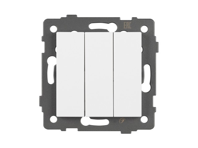 Механизм выключателя трехклавишный непроходной SWT-MK03-PL-WH-V (250V, 10A) (Arlight, -) фото:2