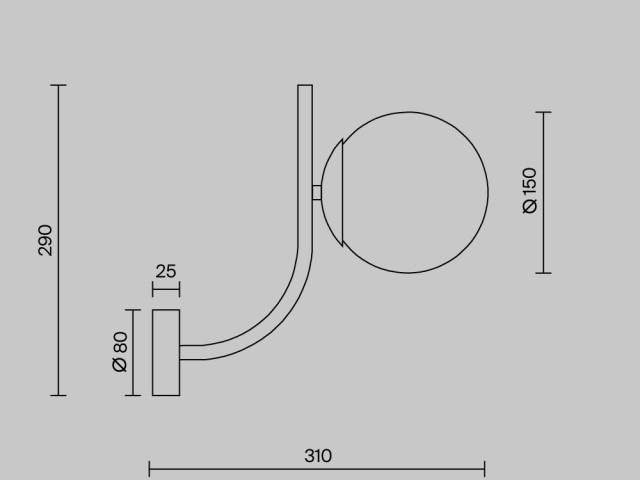 Настенный светильник (бра) Maytoni MOD109WL-01BS фото:1