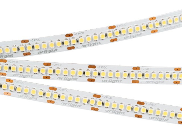 Лента RT-A240-10mm 24V Warm2700 (19.2W/m, IP20, 3528, 5m) (Arlight, 19.2 Вт/м, IP20) фото:1