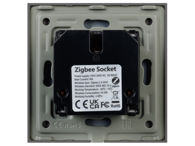 Розетка электрическая с Zigbee управлением SCT-OMALI-EUZB1-PL-GR (240V, 16A, Zigbee) (Arlight, -) фото:1