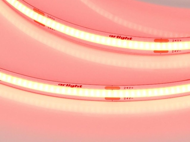 Лента COB-X480-8mm 24V Red (8 W/m, IP20, 5m) (Arlight, -) фото:2
