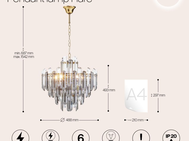 Подвесной светильник Maytoni DIA200PL-06G фото:4