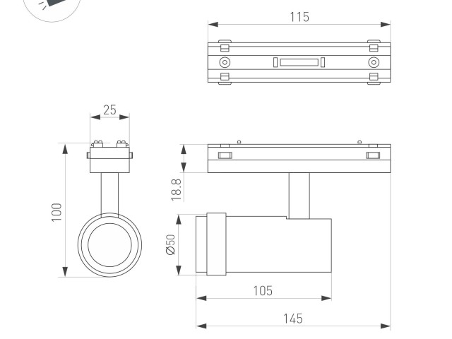 Светильник MAG-VIBE-SPOT-ZOOM-R47-10W Warm3000 (BK, 20-55 deg, 48V) (Arlight, IP20 Металл, 5 лет) фото:3