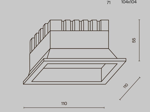 Встраиваемый светильник Technical DL056-12W3-4-6K-B фото:8