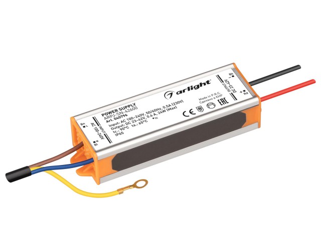 Блок питания ARPJ-SN-42600 (24W, 23-42V, 600mA) (Arlight, IP65 Металл, 3 года) фото:2