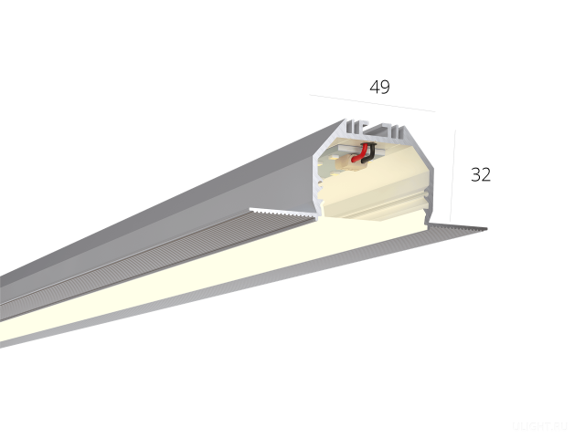 Линейный светильник HOKASU 49/32 edgeless (Anod/2500mm/LT70 — 4K/52W) фото:4