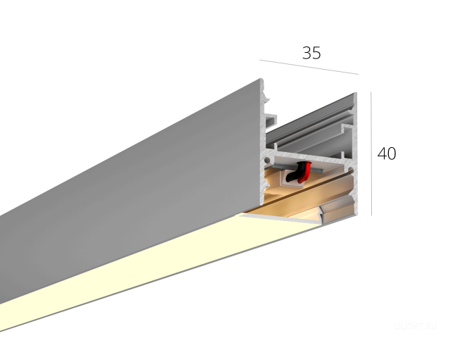 Линейный светильник HOKASU 35/40 U&D noPS (Anod/2000mm/LT70 — 3K/44W) фото:1