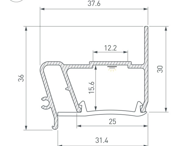 Профиль STRETCH-S-30-WALL-SIDE-2000 (STEP) (Arlight, Алюминий) фото:4