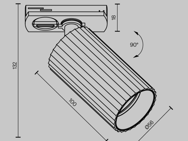 Трековый светильник Technical TR218-1-GU10-W фото:9