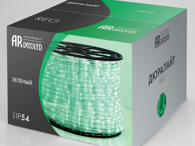 Дюралайт ARD-REG-FLASH Green (220V, 36 LED/m, 100m) (Ardecoled, Закрытый) фото:1