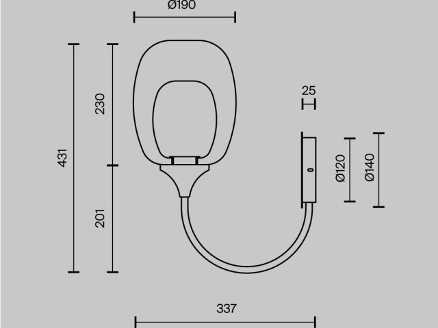 Настенный светильник (бра) Maytoni MOD016WL-01BS фото:1