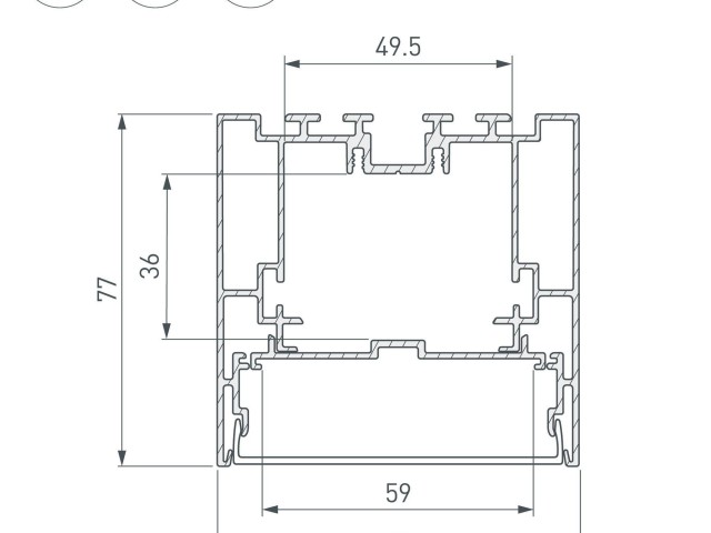Профиль с экраном S2-LINE-7977-2500 ANOD+OPAL (Arlight, Алюминий) фото:10
